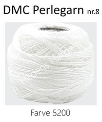 DMC Perlegarn nr. 8 farve 5200 hvid